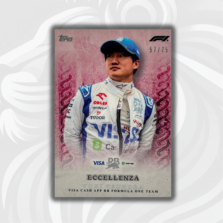 57/75 Yuki Tsunoda - Driver - Pink - 2024 Topps Eccellenza F1