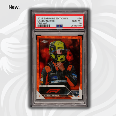 PSA 10 - 09/25 Lando Norris #26 - Orange - Sapphire - 2023 Topps Chrome F1