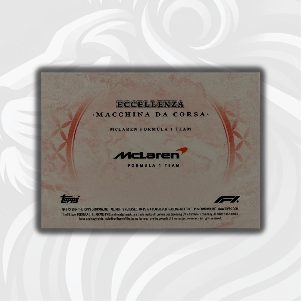 PSA - 02/10 McLaren Formula 1 Team - 2024 Topps Eccellenza - Macchina Da Corsa - Back