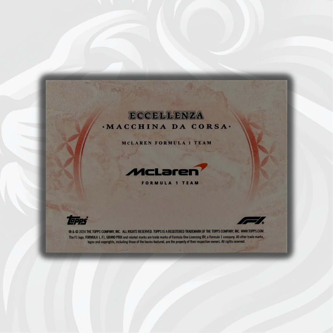 PSA - 02/10 McLaren Formula 1 Team - 2024 Topps Eccellenza - Macchina Da Corsa - Back