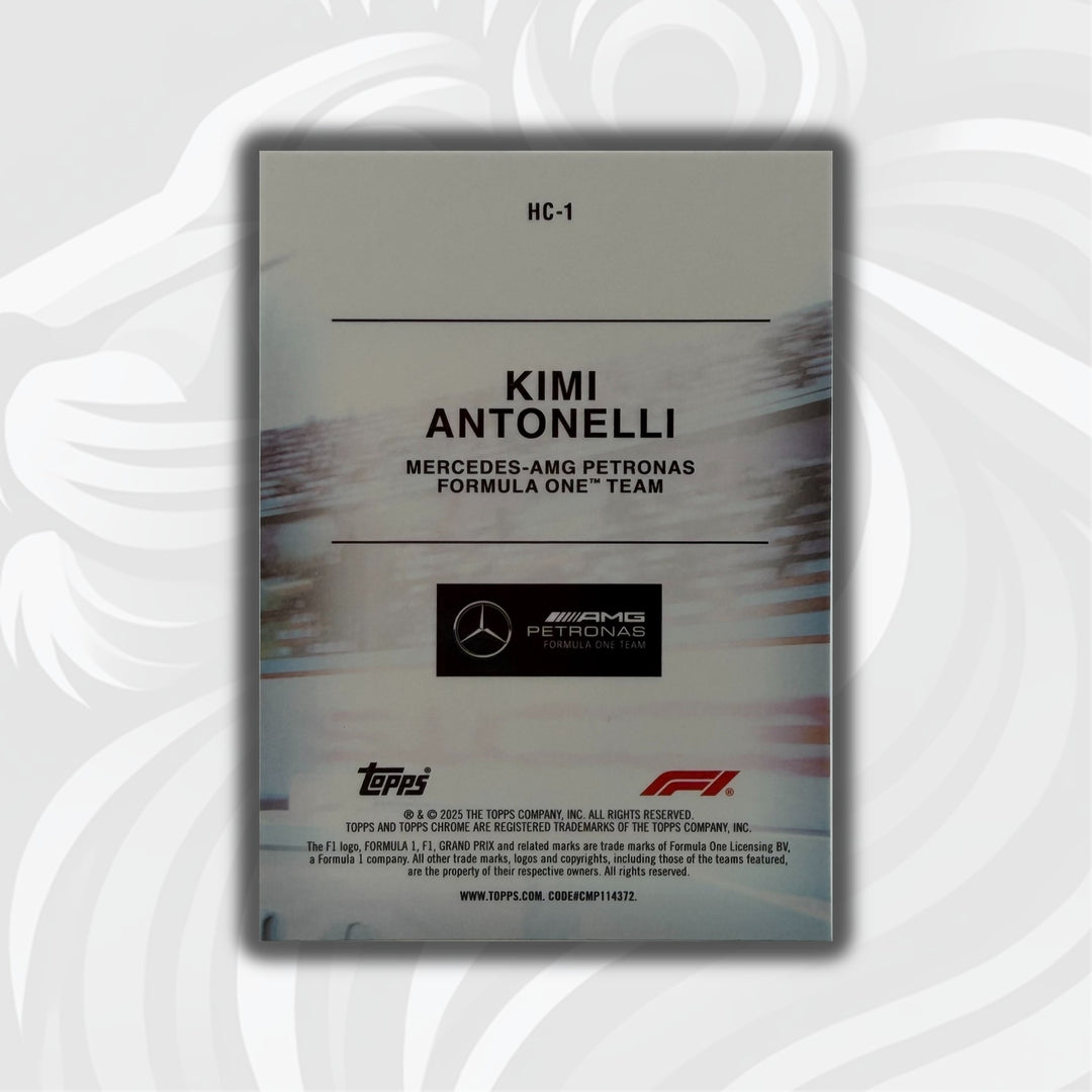Kimi Antonelli #HC-1 - 2025 Topps Chrome F1 - Helmet Collection - Back
