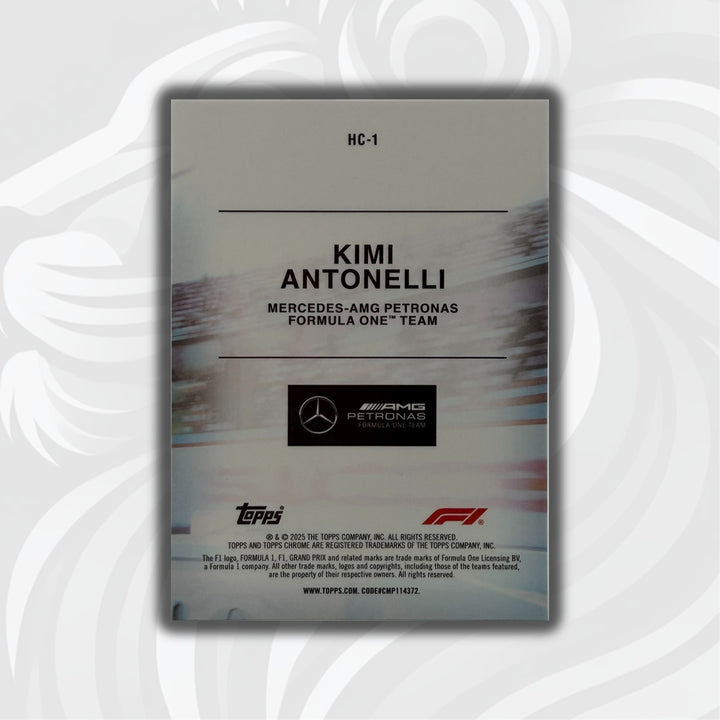 Kimi Antonelli #HC-1 - 2025 Topps Chrome F1 - Helmet Collection - Back