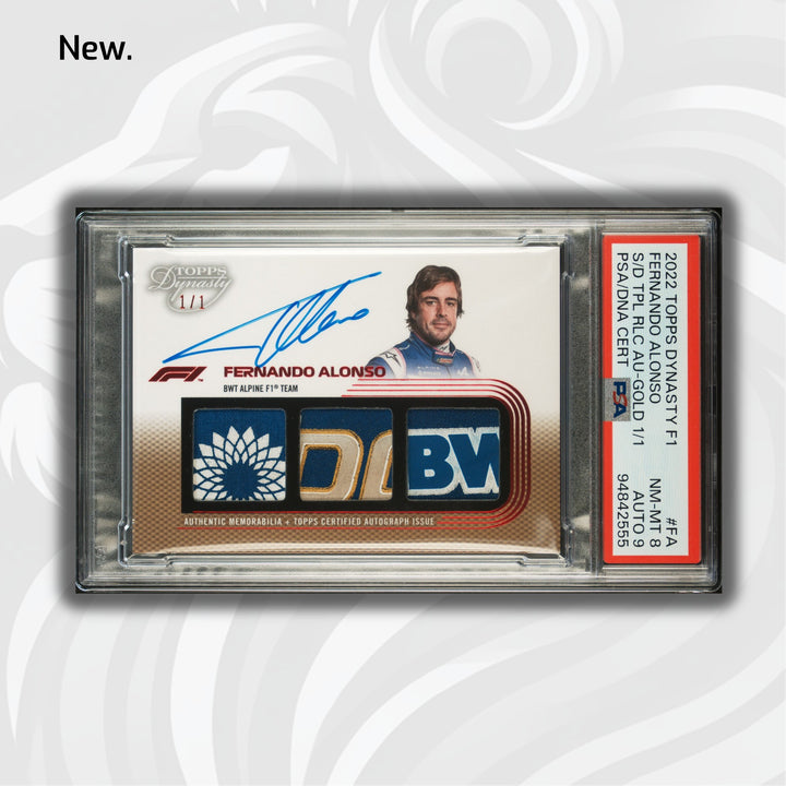 PSA 9 - 1/1 Fernando Alonso #SDTRA-FA - 2022 Topps Dynasty - Triple Relic Autograph