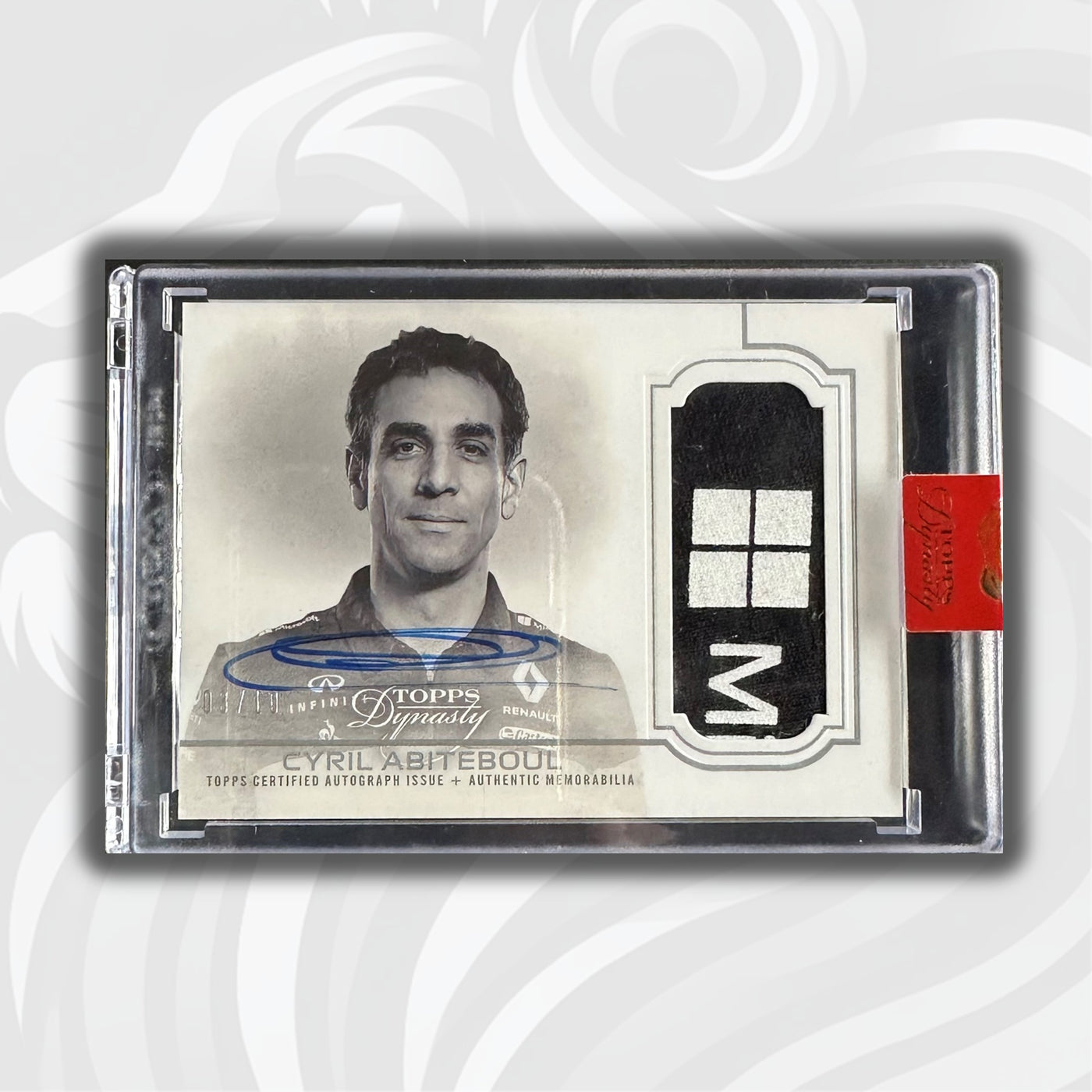 03/10 Silver - Cyril Abiteboul #DAP-CAPII -  Single Principal - Auto Patch - 2020 Topps Dynasty F1
