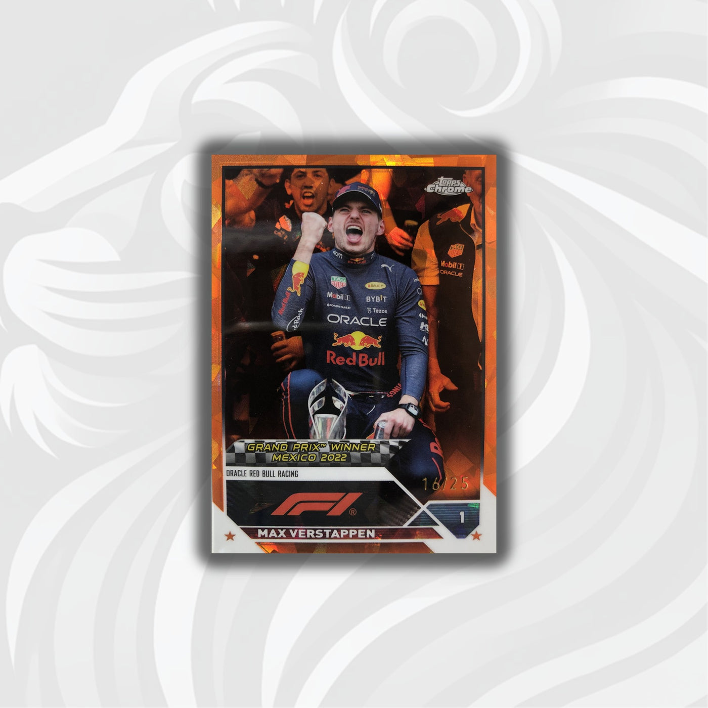 16/25 Max Verstappen #163 - Sapphire - Orange - 2023 Topps Chrome F1