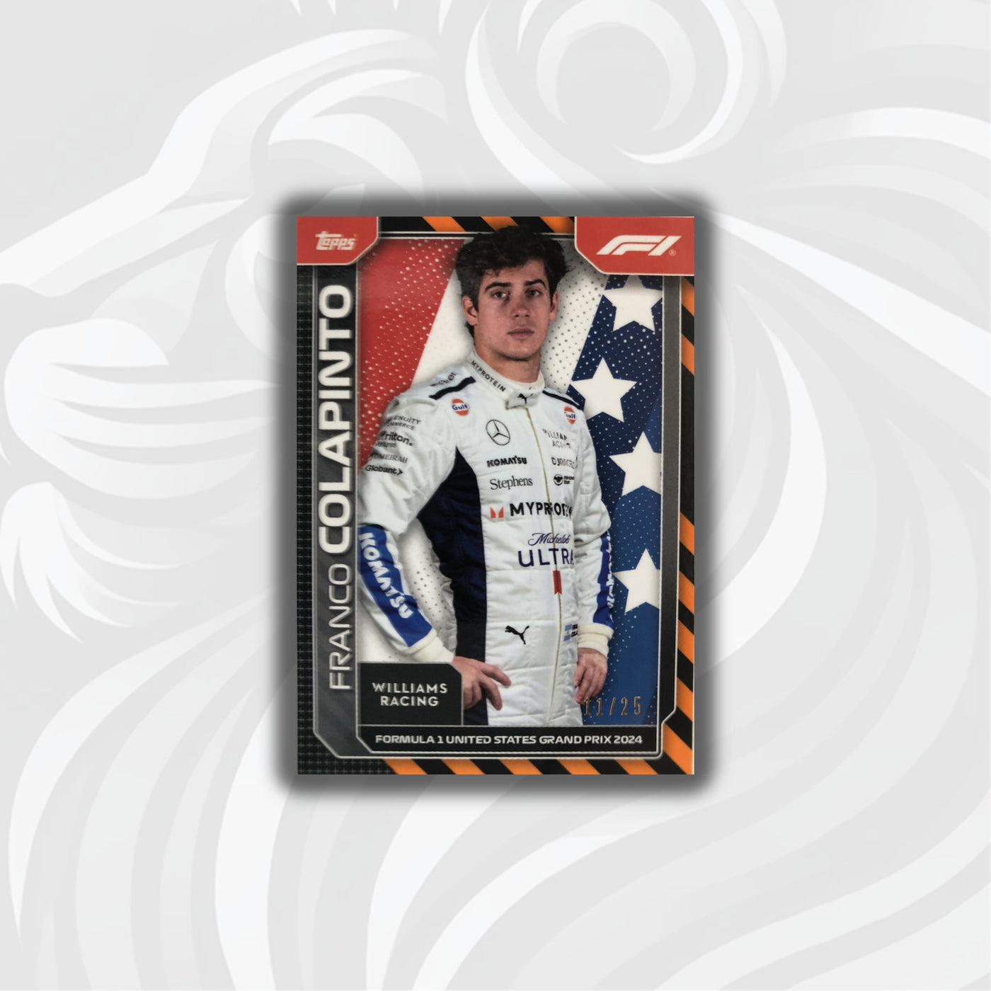 11/25 Franco Colapinto #AUT 20 - Orange - 2024 United Sates GP Exclusive
