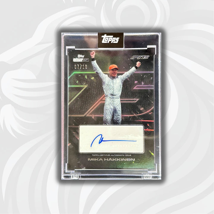 7/10 Black - Mika Hakkinen - 2025 Topps Lights Out - 75th Anniversary - Autograph