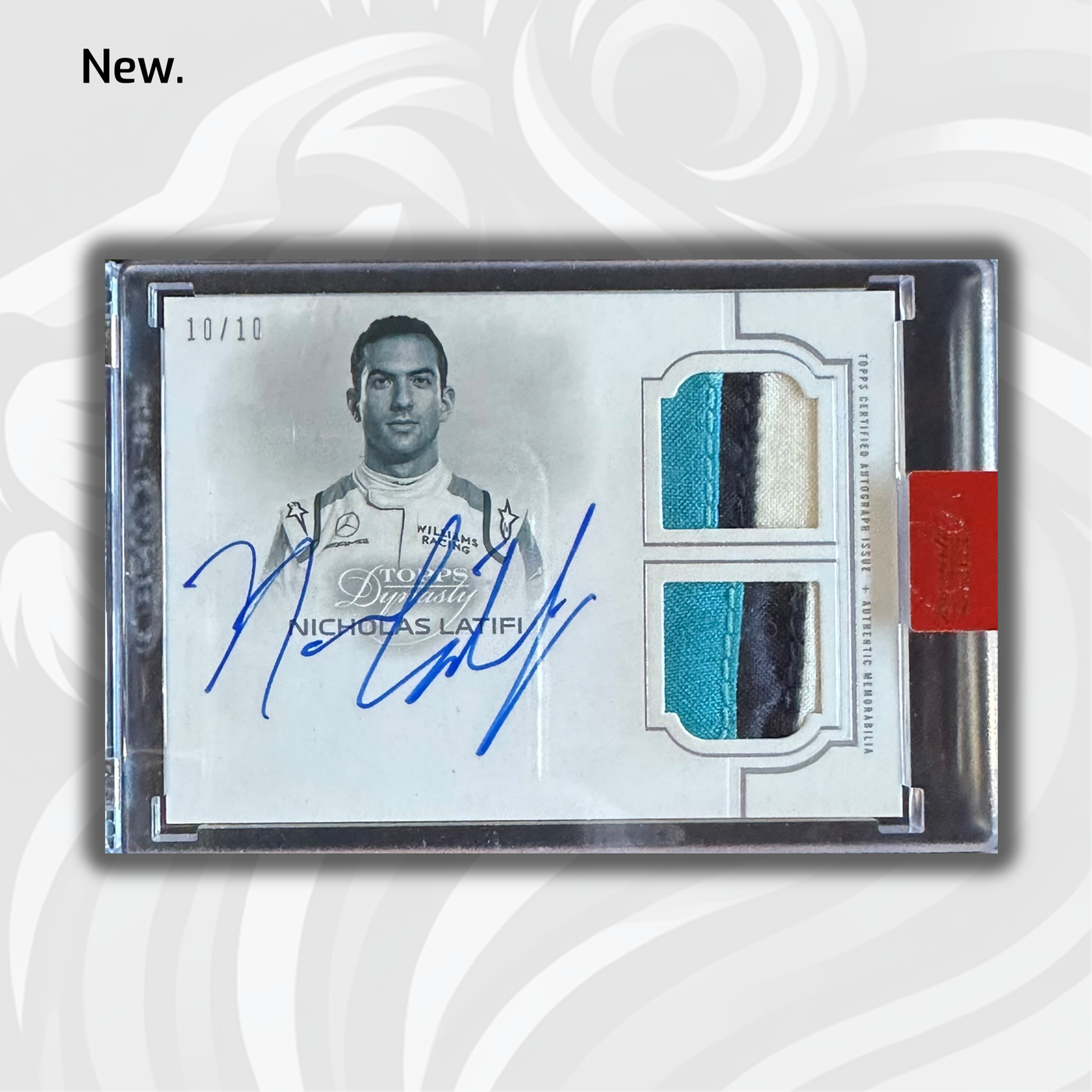 10/10 Silver - Nicholas Latifi #SDA-NL - 2020 Dynasty - Single Driver - Dual Relic Autograph