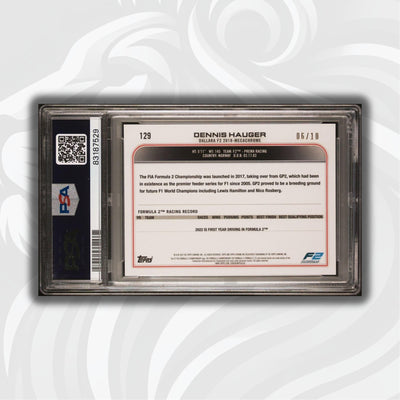 PSA 8 - 06/10 Dennis Hauger #129 - Sapphire Purple - 2022 Topps Chrome F1