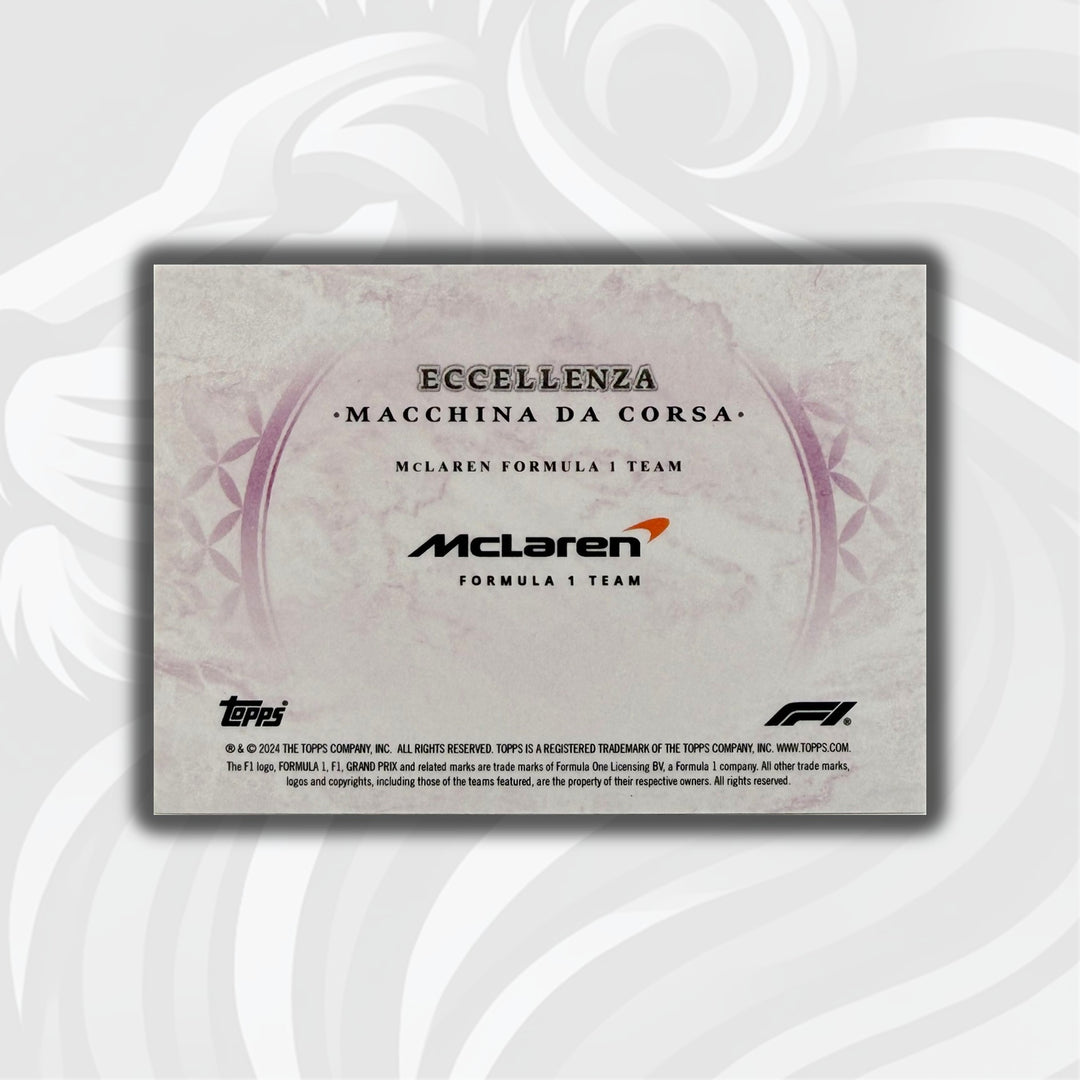 PSA - 04/25 McLaren Formula 1 Team - 2024 Topps Eccellenza - Macchina Da Corsa - Back