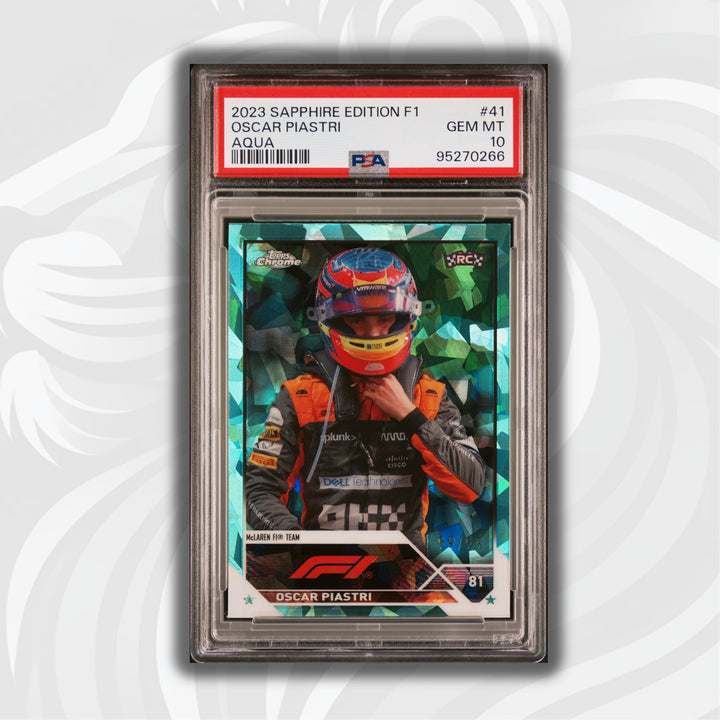 PSA 10 - 99/99 Oscar Piastri #41 - Aqua - Sapphire - 2023 Topps Chrome F1 - Rookie Card