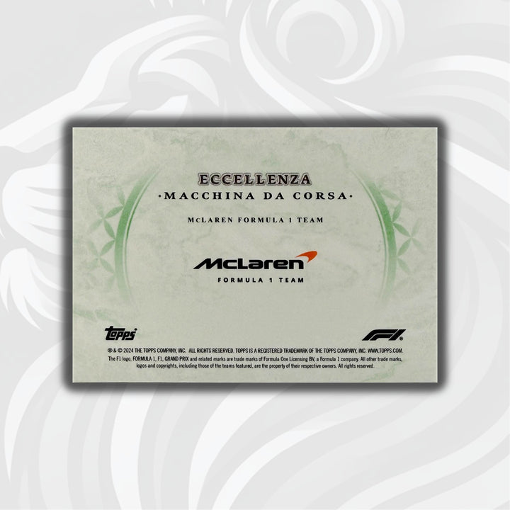PSA - - 61/99 McLaren Formula 1 Team - 2024 Topps Eccellenza - Green - Back