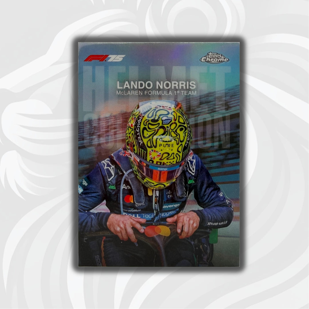 Lando Norris #HC-4 - 2025 Topps Chrome F1 - Helmet Collection - Front