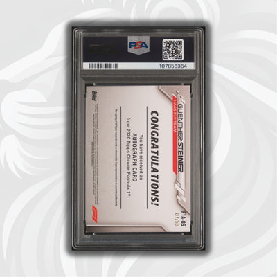 PSA 7 - 07/50 Auto - Guenther Steiner #F1A-GS - Topps Chrome 2020 - Gold Wave (POP1, 1 HIGHER)