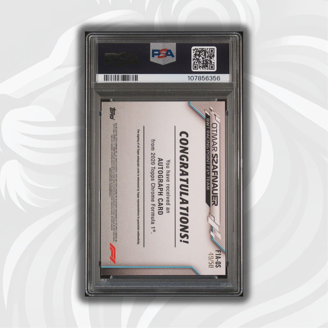 PSA 7 - 49/50 Auto - Otmar Szafnauer #F1A-OS - Topps Chrome 2020 - Gold Wave (POP2)
