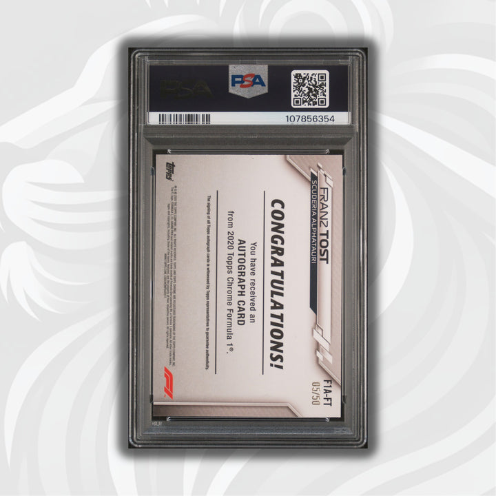 PSA 7 - 05/50 Auto - Franz Tost #F1A-FT - Topps Chrome 2020 - Gold Wave (POP1)