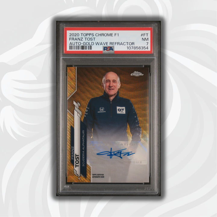 PSA 7 - 05/50 Auto - Franz Tost #F1A-FT - Topps Chrome 2020 - Gold Wave (POP1)