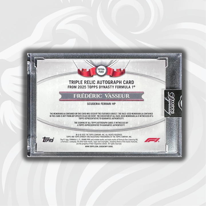 1/5 Red - Frederic Vasseur #SDTRA-FVAII - Triple Relic Autograph - 2025 Topps Dynasty F1