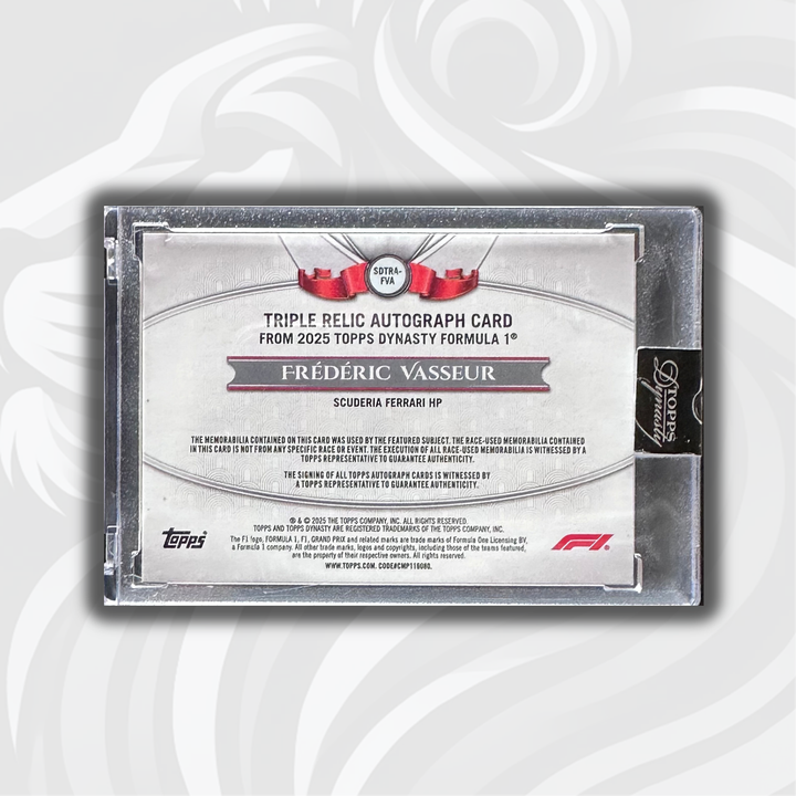 3/5 Frederic Vasseur #SDTRA-FVA - Triple Relic Autograph - 2025 Topps Dynasty Formula 1