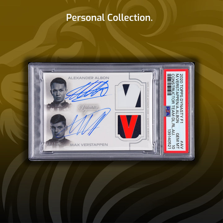 PSA 10 - 9/10 Silver - Alexander Albon / Max Verstappen #CDAR-AV - Dynasty Constructor Team Dual Relic Autograph - 2020 Topps Dynasty F1