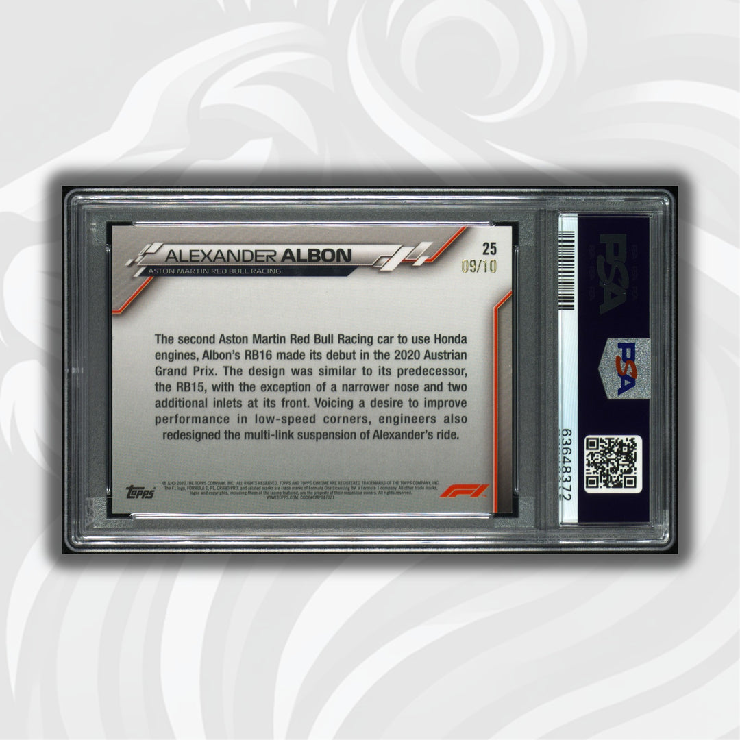 PSA 9 - 09/10 Alex Albon #25 - Sapphire - Purple -2020 Topps Chrome F1