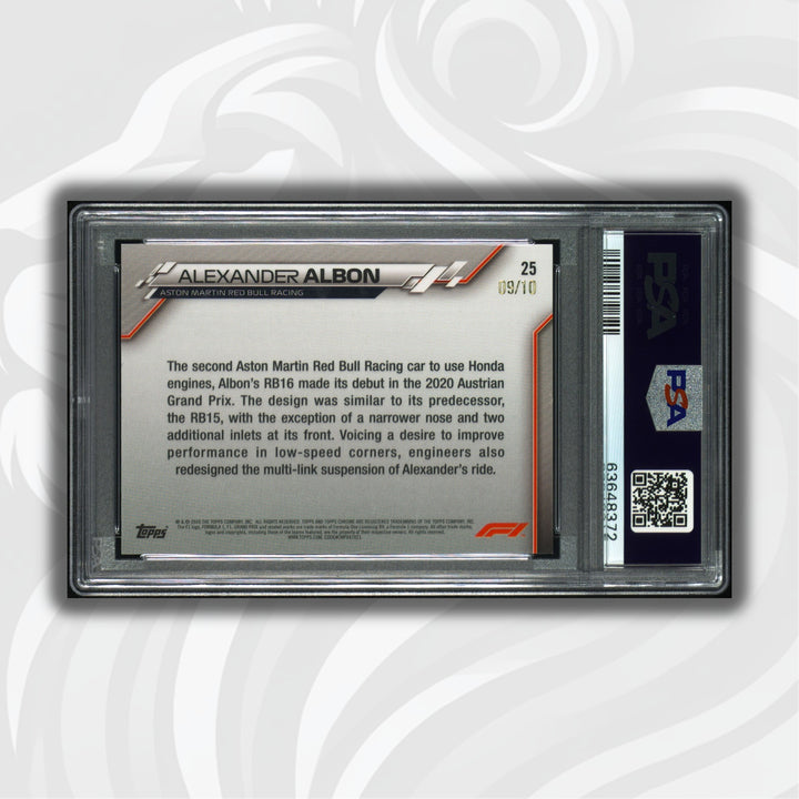 PSA 9 - 09/10 Alex Albon #25 - Sapphire - Purple -2020 Topps Chrome F1
