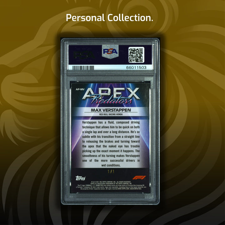 PSA 8 - 1/1 Max Verstappen #APMV - Apex Predators - Foilfractor - 2021 Topps Formula 1