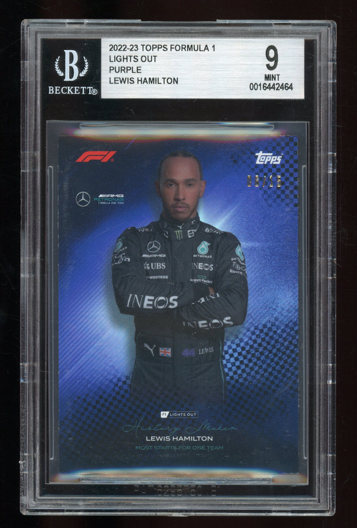 BSG 9 - /15 Lewis Hamilton - History Maker - Purple - 2022 Topps Lights Out F1
