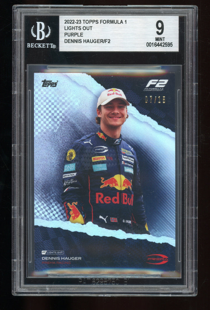BGS 9 - 07/15 Dennis Hauger - F2 - Purple - 2022 Topps Lights Out F1