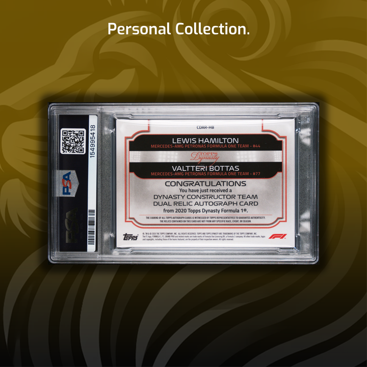PSA 7 - 1/5 Lewis Hamilton / Valtteri Bottas #CDAR-HB - Team Tandem Dual Relic Autograph - 2020 Topps Dynasty
