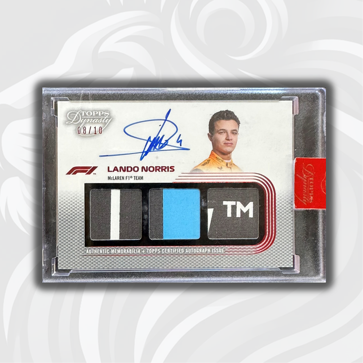 08/10 Silver - Lando Norris #SDTRA-LN - 2022 Topps Dynasty Triple Relic Autograph