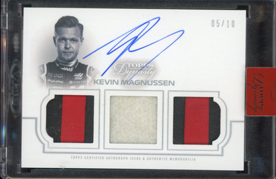/10 Kevin Magnussen #TRA-KM - Triple Relic Auto - 2020 Topps Dynasty F1