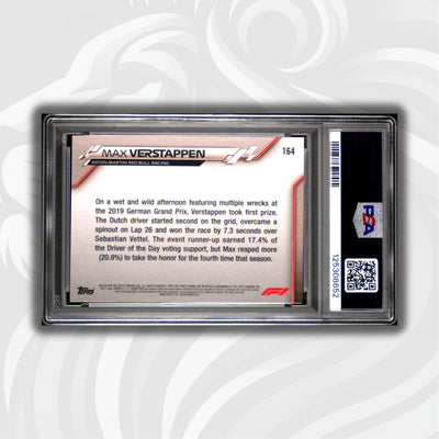 PSA 10 - Max Verstappen #164 - 2020 Topps Chrome F1 Sapphire Edition - Grand Prix - Driver of the Day Germany