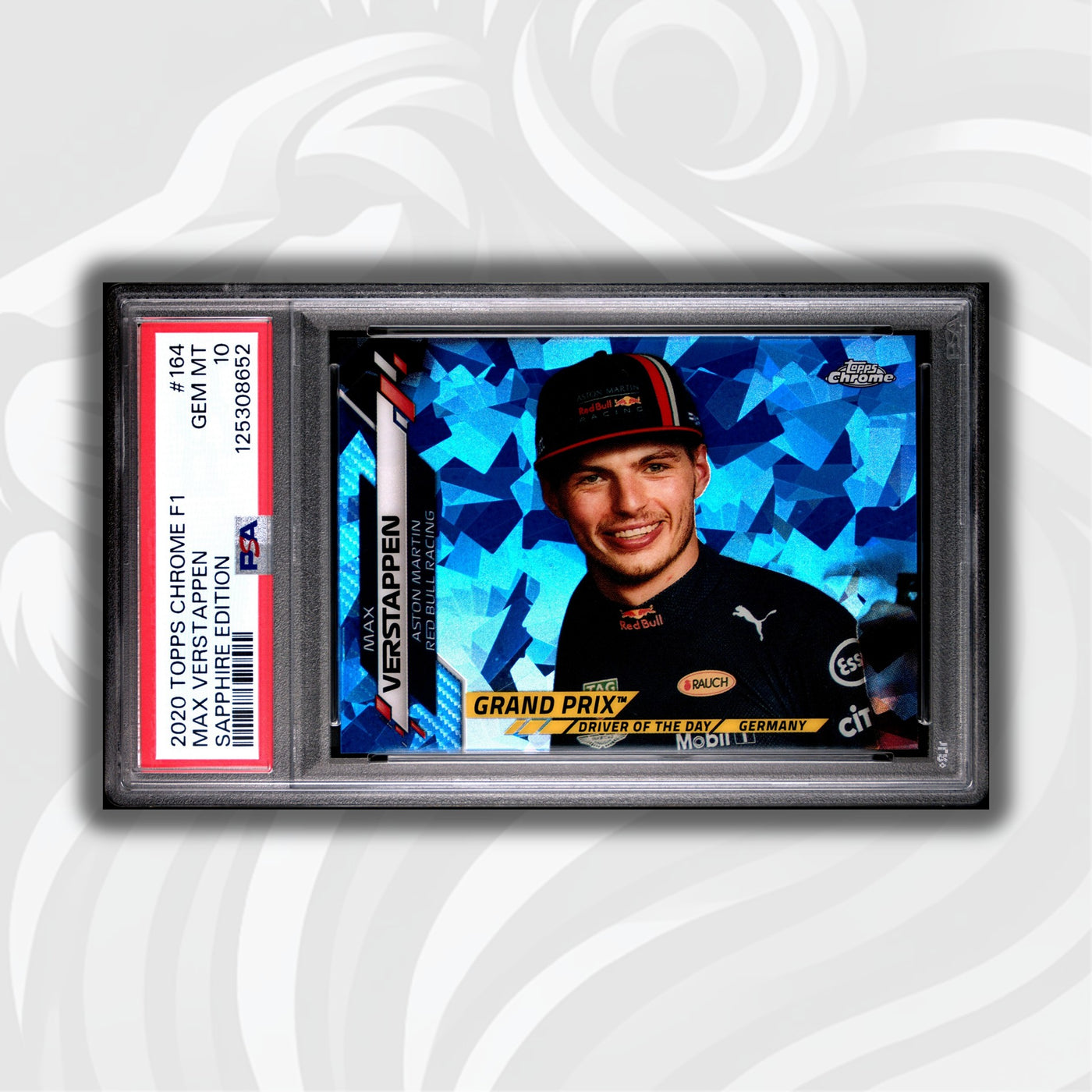 PSA 10 Max Verstappen #164 2020 Topps Chrome F1 Sapphire Edition Driver of the Day Germany