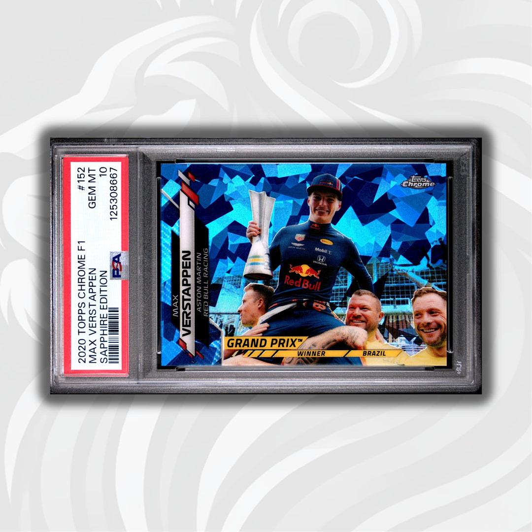 PSA 10 Max Verstappen #152 2020 Topps Chrome F1 Sapphire Edition Grand Prix Winner Brazil