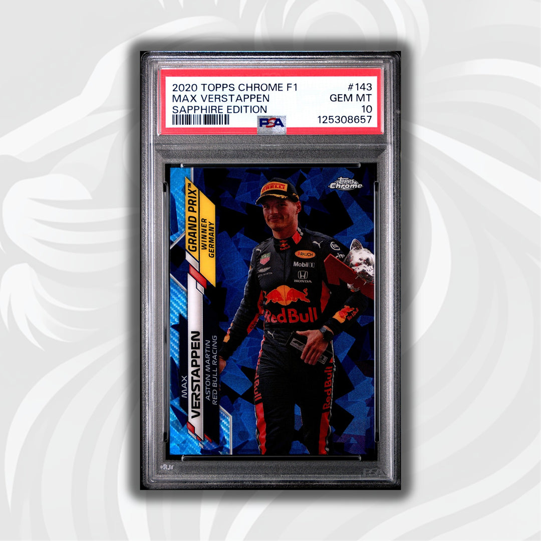PSA 10 Max Verstappen #143 2020 Topps Chrome F1 Sapphire Edition Grand Prix Winner Germany