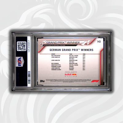 PSA 10 - Max Verstappen #143 - 2020 Topps Chrome F1 Sapphire Edition - Grand Prix Winner Germany