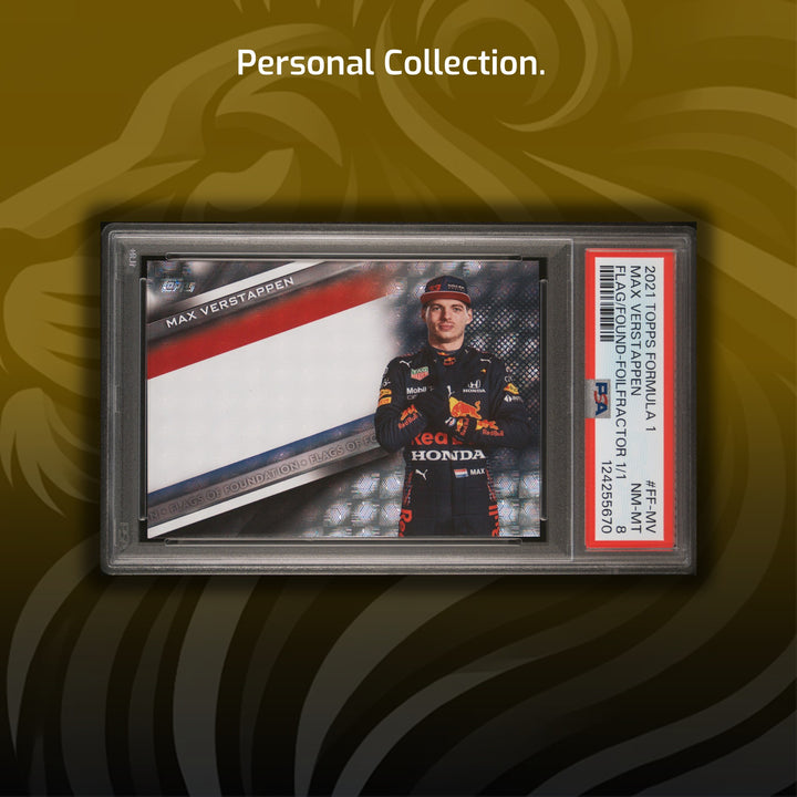 PSA 8 - 1/1 Max Verstappen #FFMV - Flags of Foundation - Foilfractor - 2021 Topps Formula 1