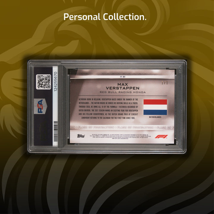 PSA 8 - 1/1 Max Verstappen #FFMV - Flags of Foundation - Foilfractor - 2021 Topps Formula 1