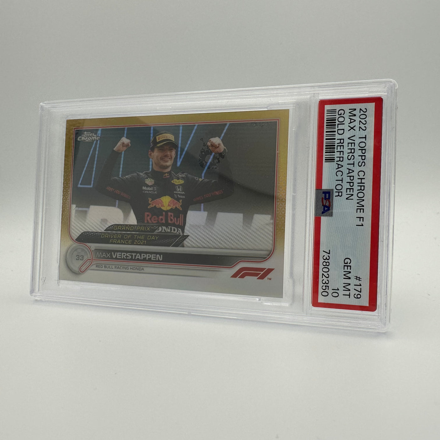PSA 10 - 21/50 MAX VERSTAPPEN #179 - GOLD REFRACTOR