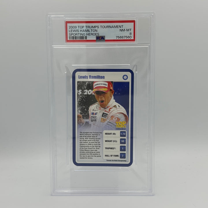 PSA 8 - LEWIS HAMILTON #NM-MT - 2009 TOP TRUMPS TOURNAMENT SPORTING HEROES