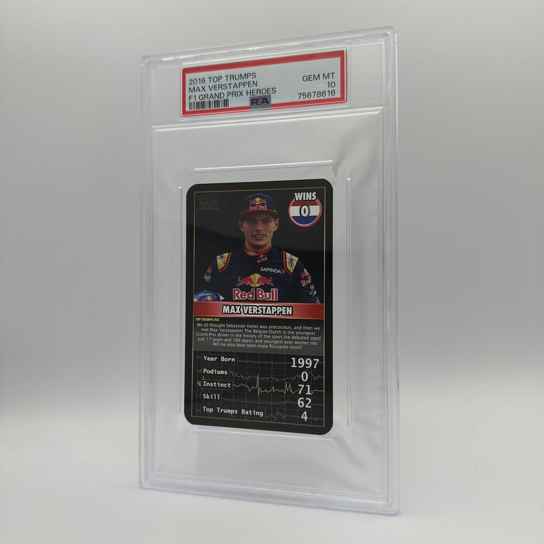 PSA 10 - Max Verstappen - 0 Wins - Top Trumps - 2016 Grand Prix Heroes