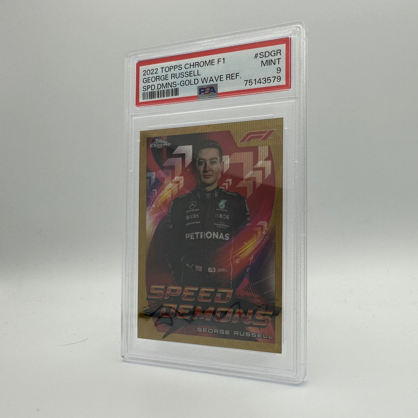 PSA 9 - 11/50 George Russell #SDGR - SPeed Demons - Gold Wave Refractor