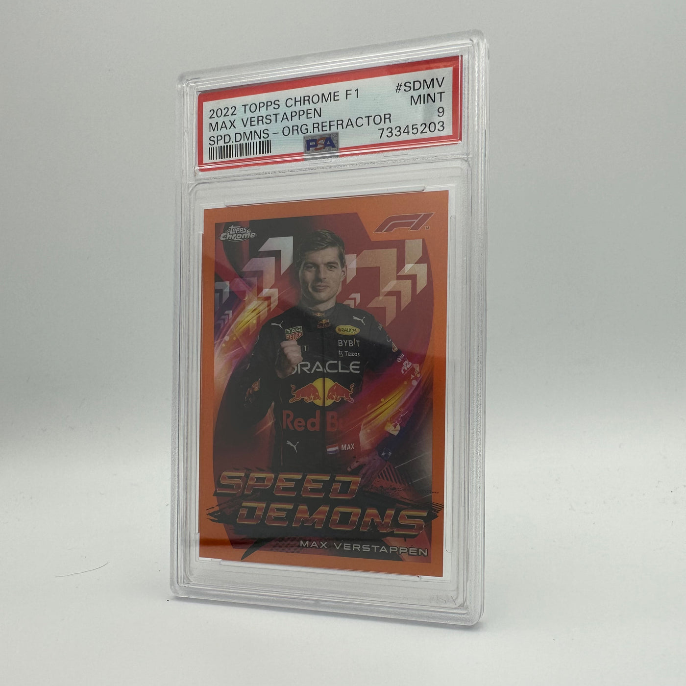 PSA 9 - 18/25 MAX VERSTAPPEN  #SDMV - SPEED DEMONS - ORANGE REFRACTOR