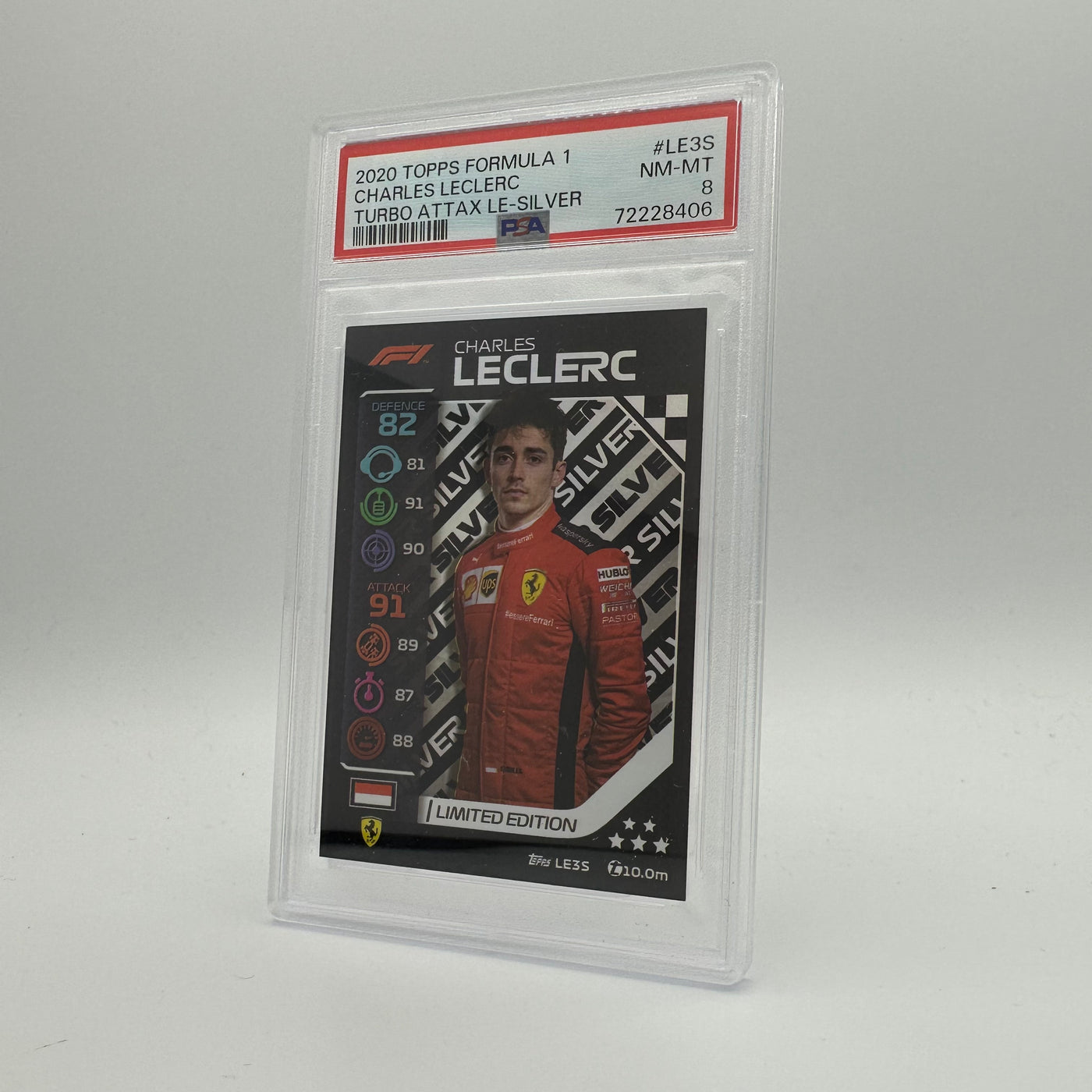 PSA 8 -   CHARLES LECLERC  #LE3S - LIMITED EDITION - SILVER