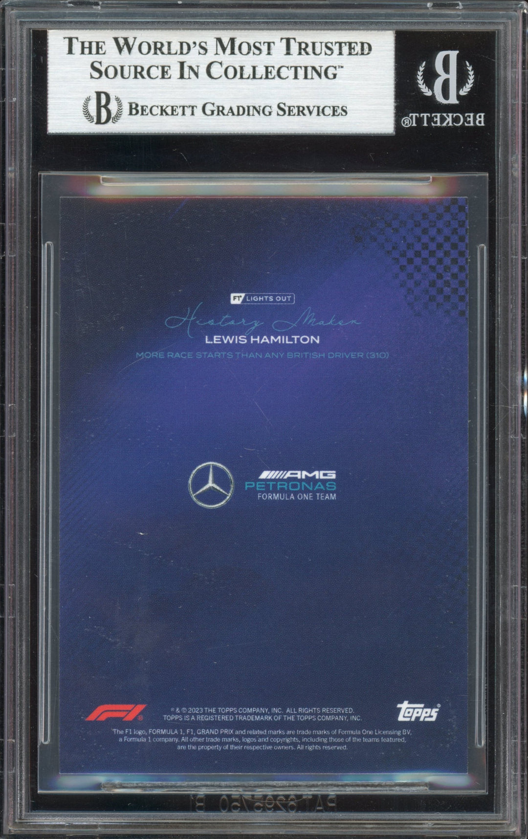 BSG 8 - /15 Lewis Hamilton - History Maker - Purple - 2022 Topps Lights Out F1