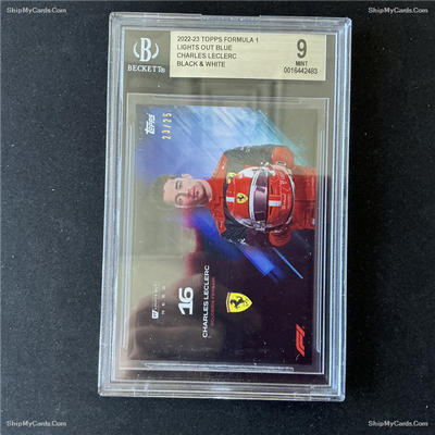 BGS 9 - 23/25 - Charles Leclerc - Nero - Blue - 2022 Topps Lights Out F1