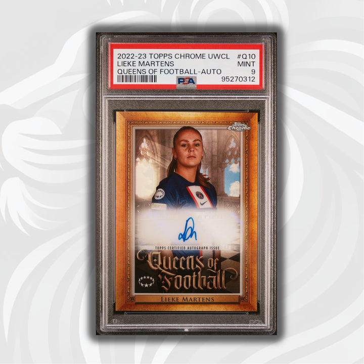 PSA 9 - Gold Auto - Lieke Martens #Q10 - Queens of Football - 2022/23 Topps Chrome UWCL