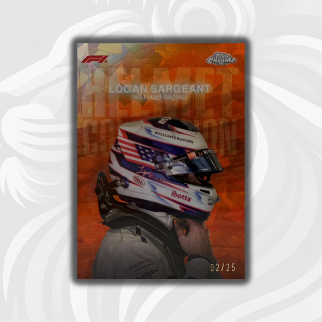 02/25 Logan Sargeant #HC-15 - 2024 Topps Chrome F1 - Helmet Collection Orange Refractor