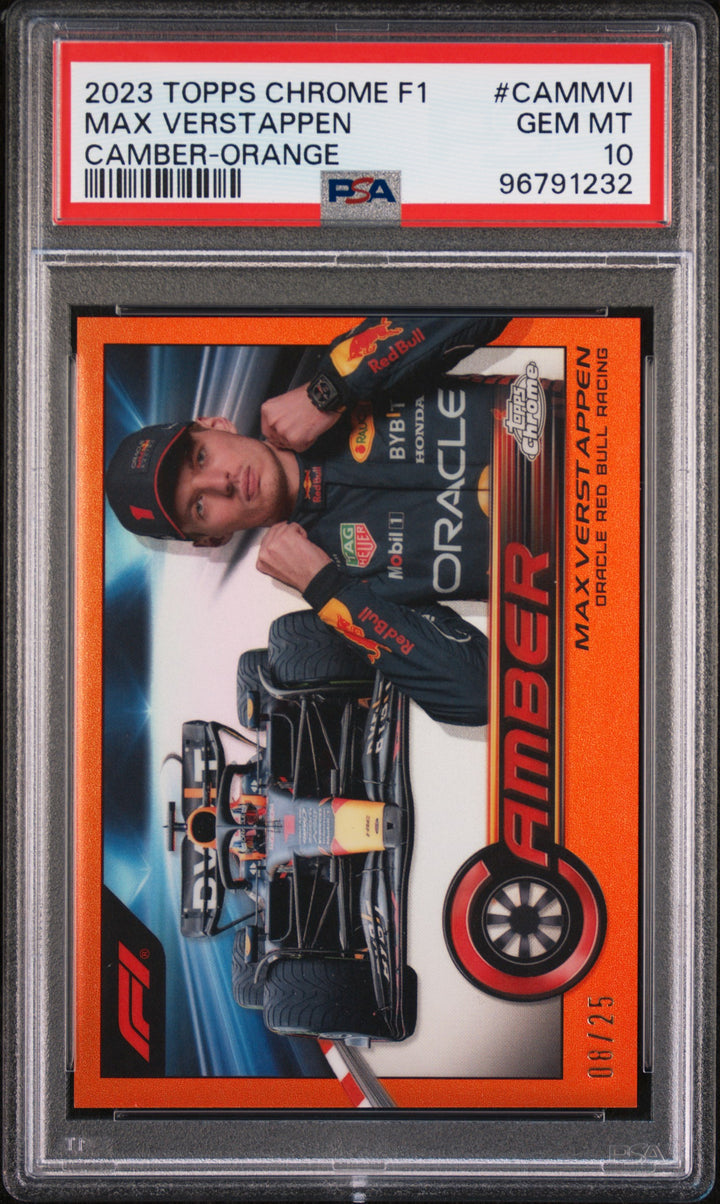 PSA 10 - 08/25 Max Verstappen #CAMMVI - Camber Orange - 2023 Topps Chrome F1